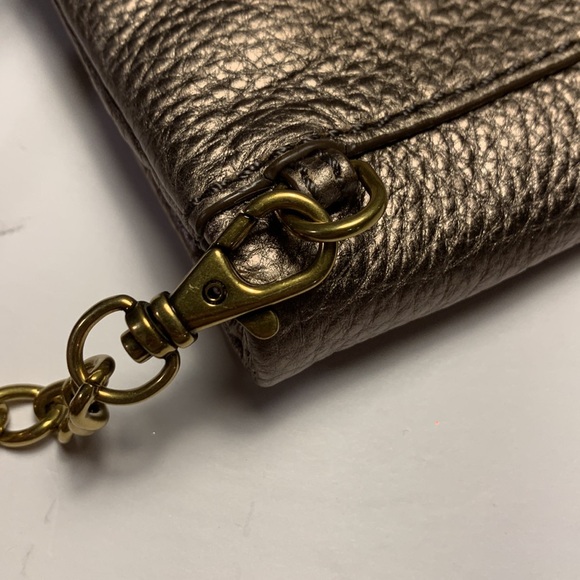 Pebble Leather Shoulder Bag Gold Clutch - Picture 13 of 15